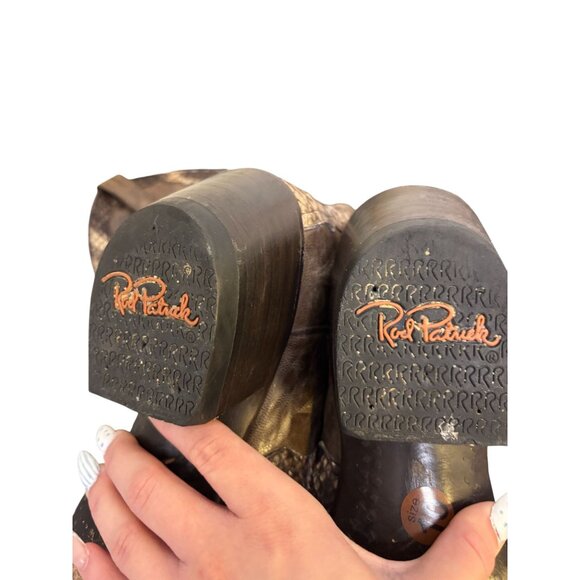 Rod Patrick Brown Python Western Boots Size 10 - Picture 12 of 12